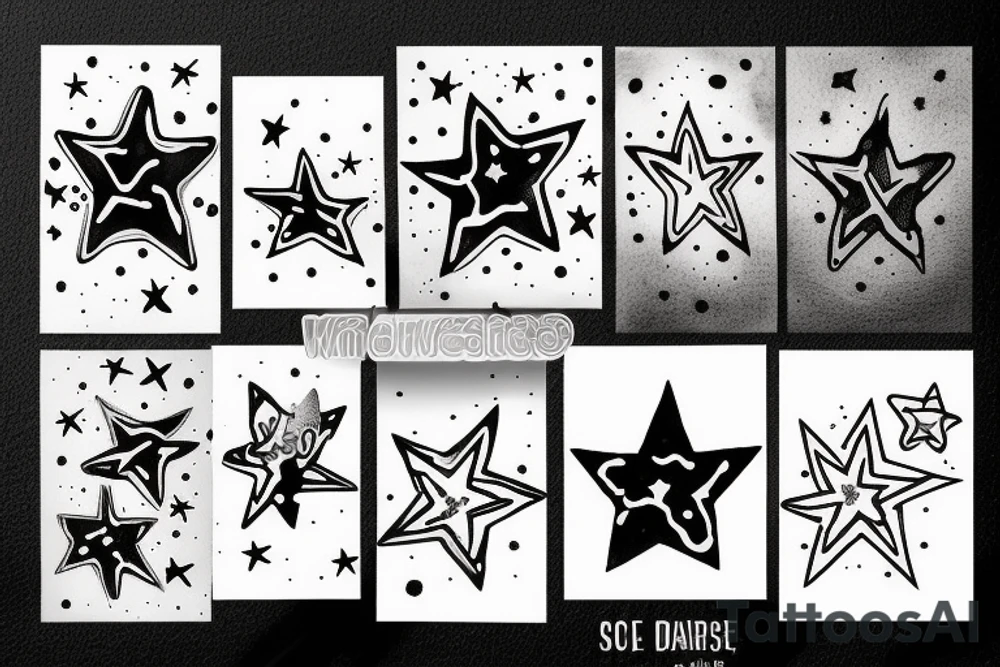 glowing small stars tattoo idea