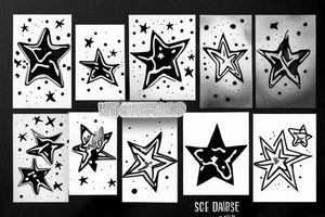 glowing small stars tattoo idea