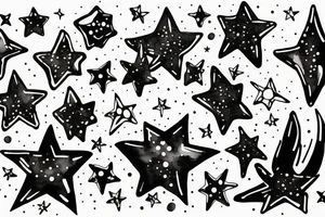 glowing small stars tattoo idea