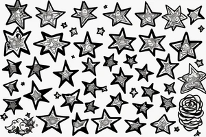 glowing small stars tattoo idea