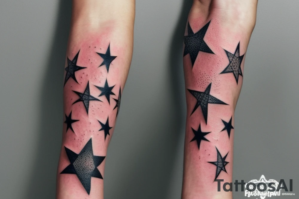 stars on forearm tattoo idea