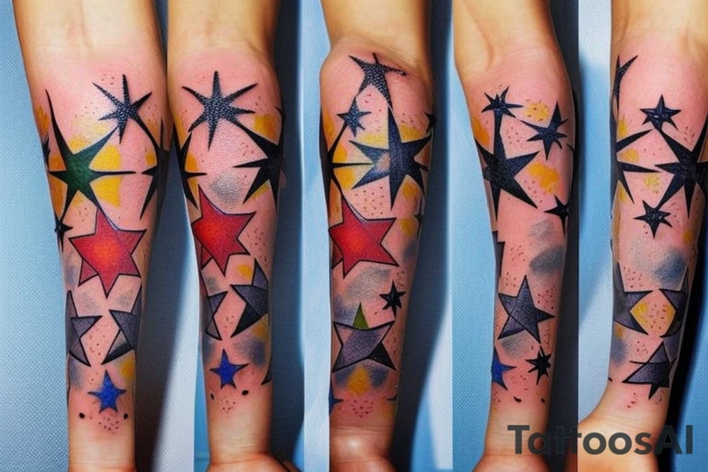 stars on forearm tattoo idea
