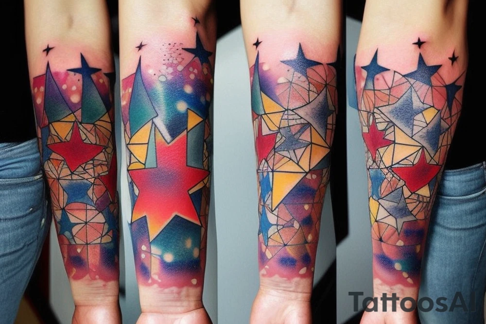 stars on forearm tattoo idea
