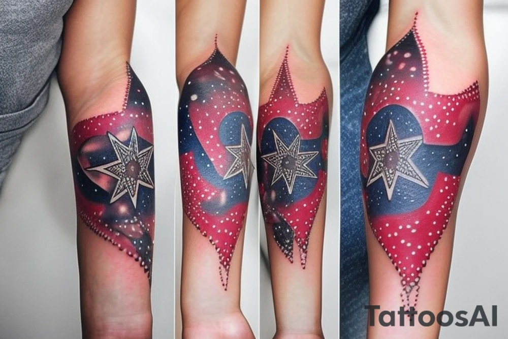 stars on forearm tattoo idea