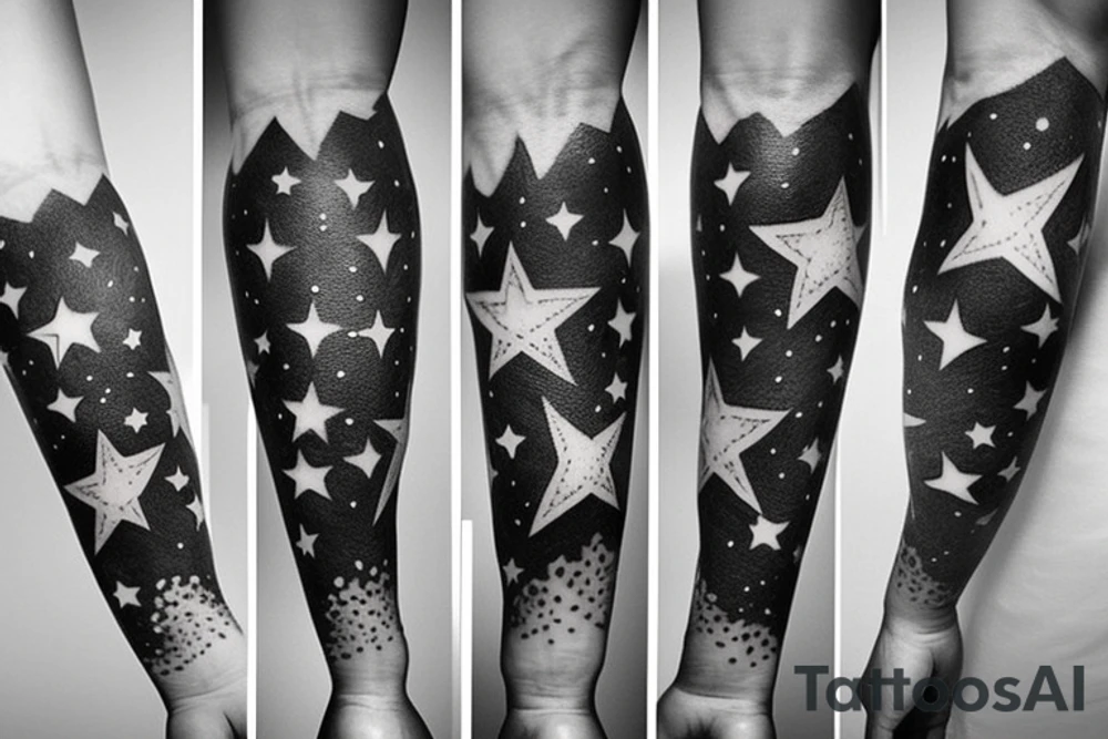 stars on forearm tattoo idea