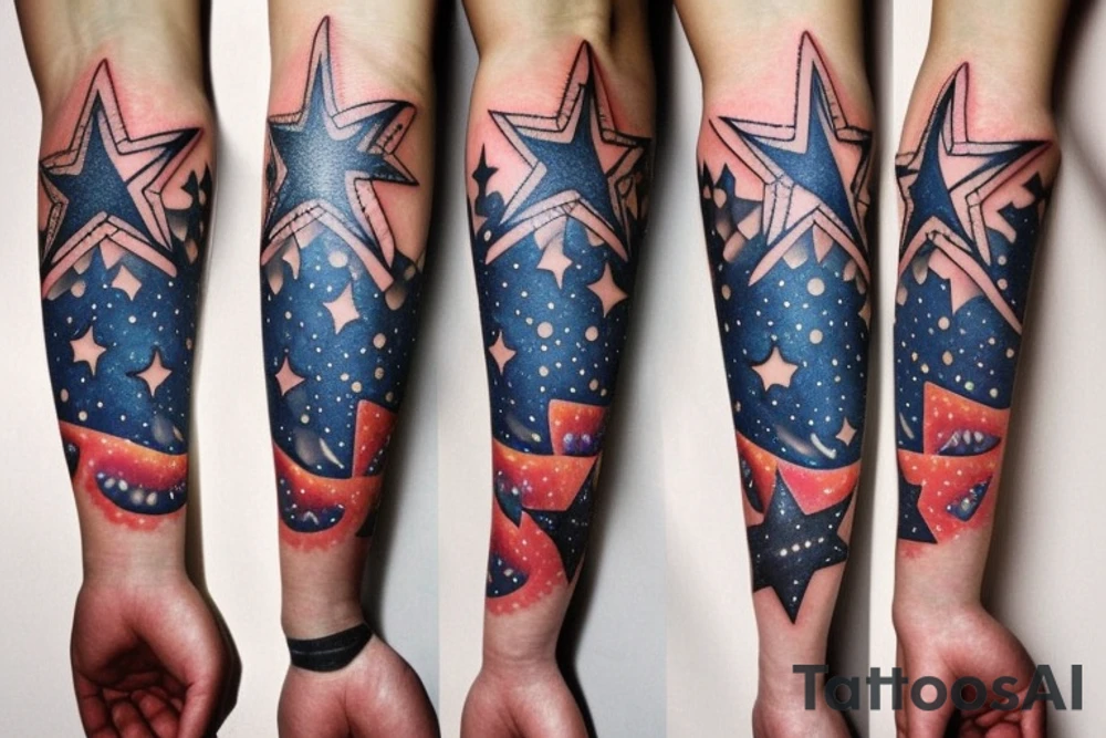 stars on forearm tattoo idea