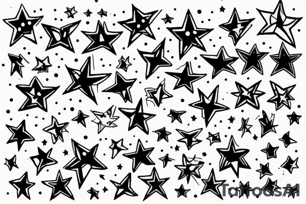 stars on forearm tattoo idea