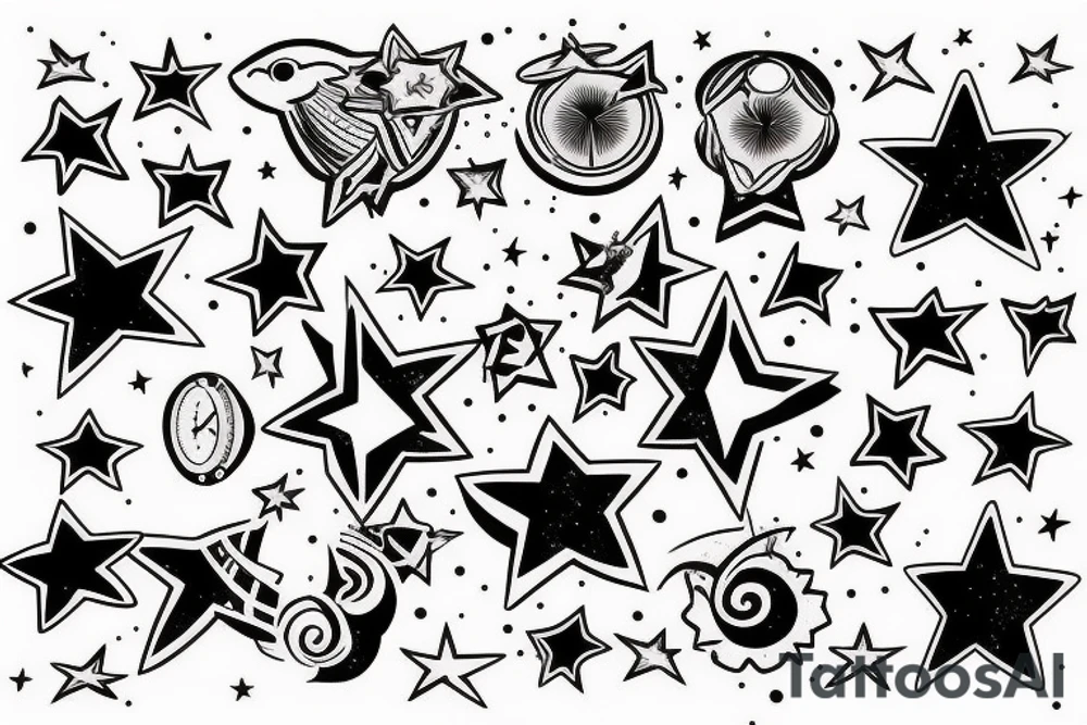 stars on forearm tattoo idea