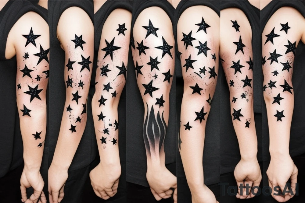 stars on forearm tattoo idea