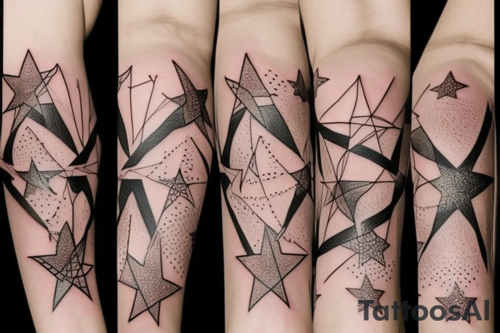 stars on forearm tattoo idea