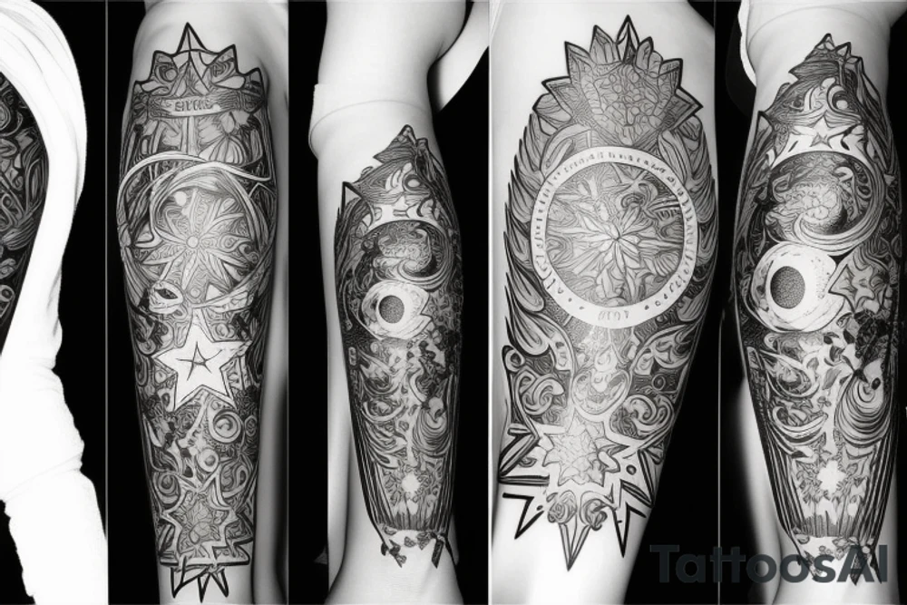 stars on forearm tattoo idea