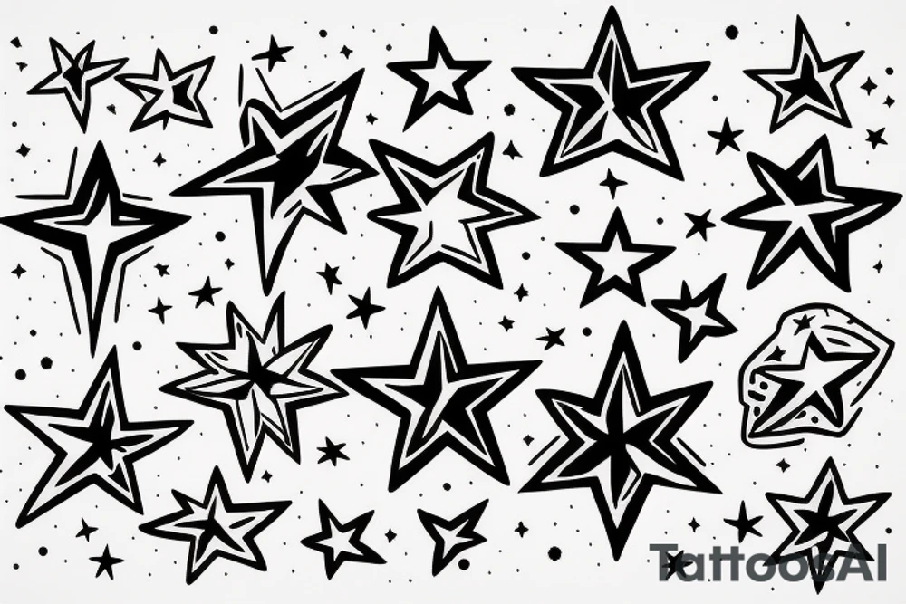 stars on forearm tattoo idea
