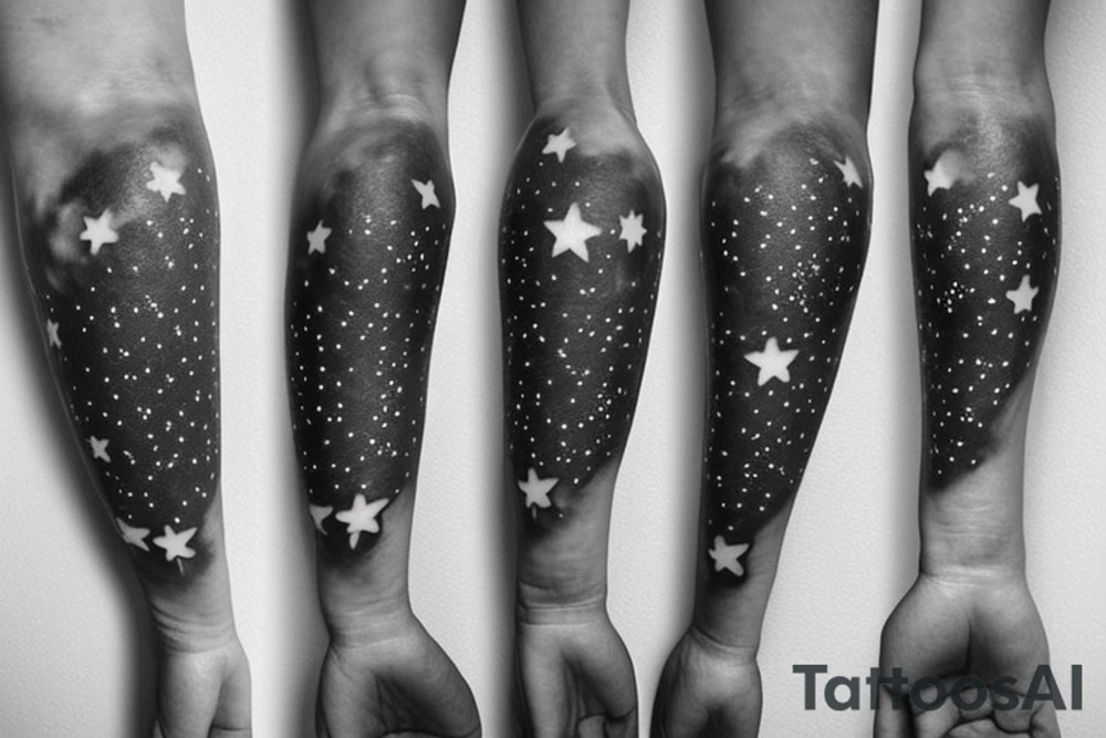 stars on forearm tattoo idea