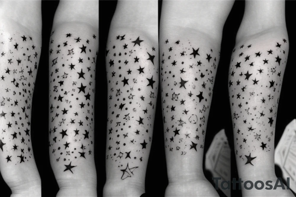 stars on forearm tattoo idea