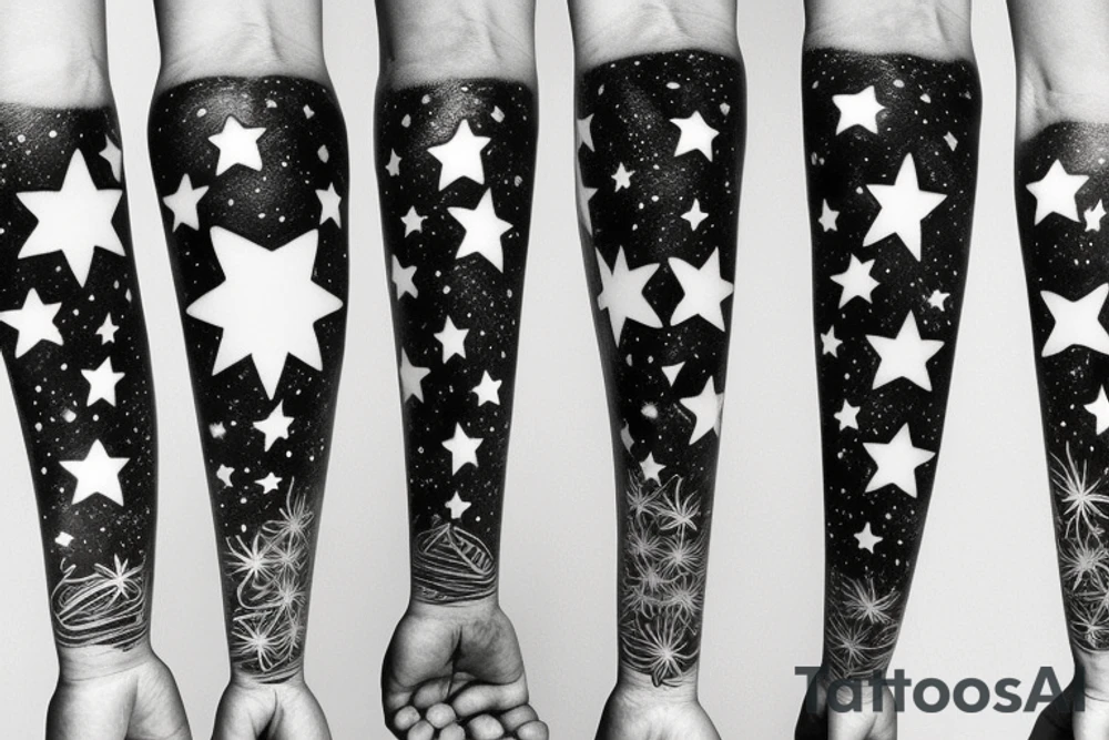 stars on forearm tattoo idea