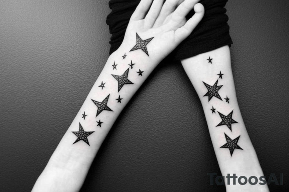 stars on forearm tattoo idea