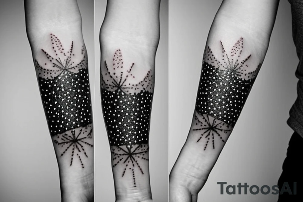 stars and flowers on forearm tattoo idea