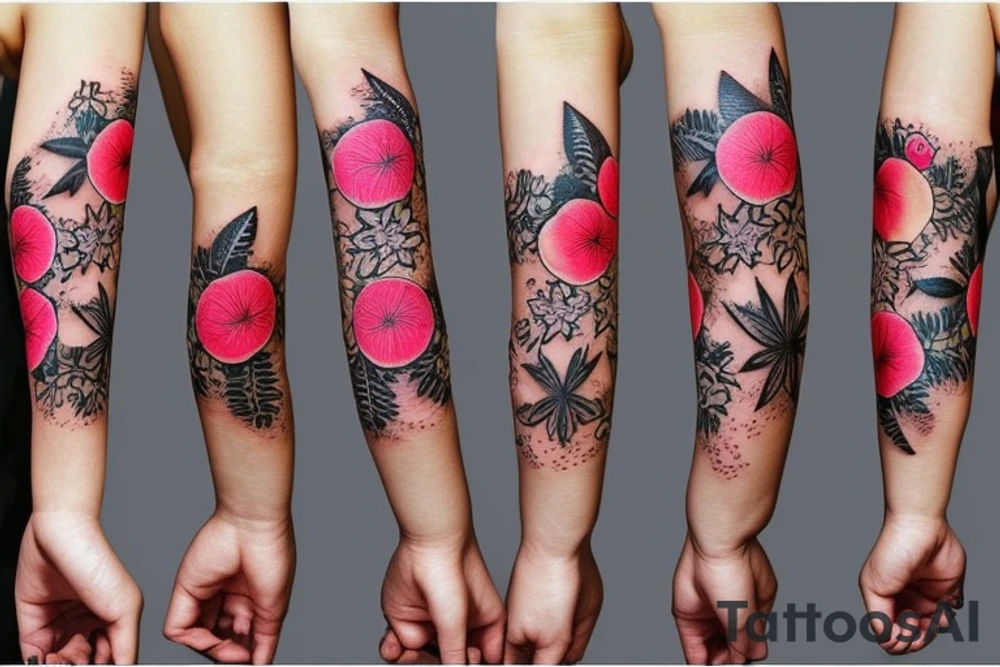 stars and flowers on forearm tattoo idea