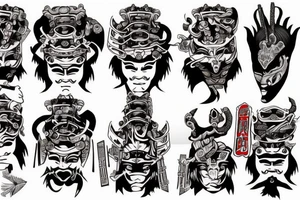 samurai sitting in the temple tattoo idea