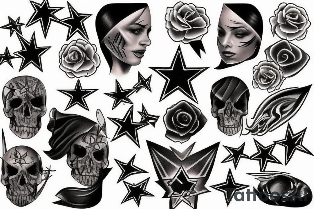 black star tattoo idea