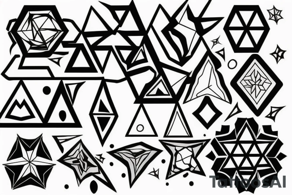 black geometric star tattoo idea