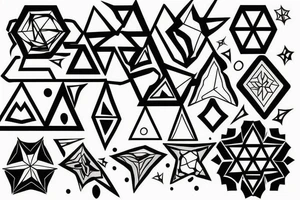 black geometric star tattoo idea