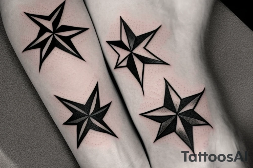 black geometric star tattoo idea