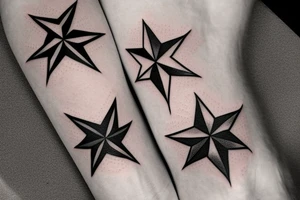 black geometric star tattoo idea