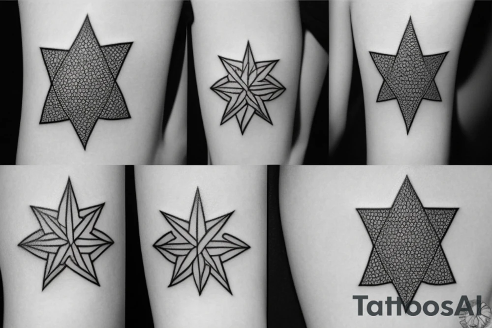 black geometric star tattoo idea
