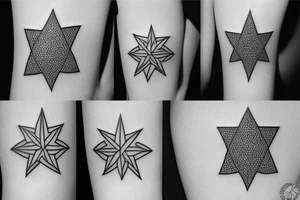 black geometric star tattoo idea