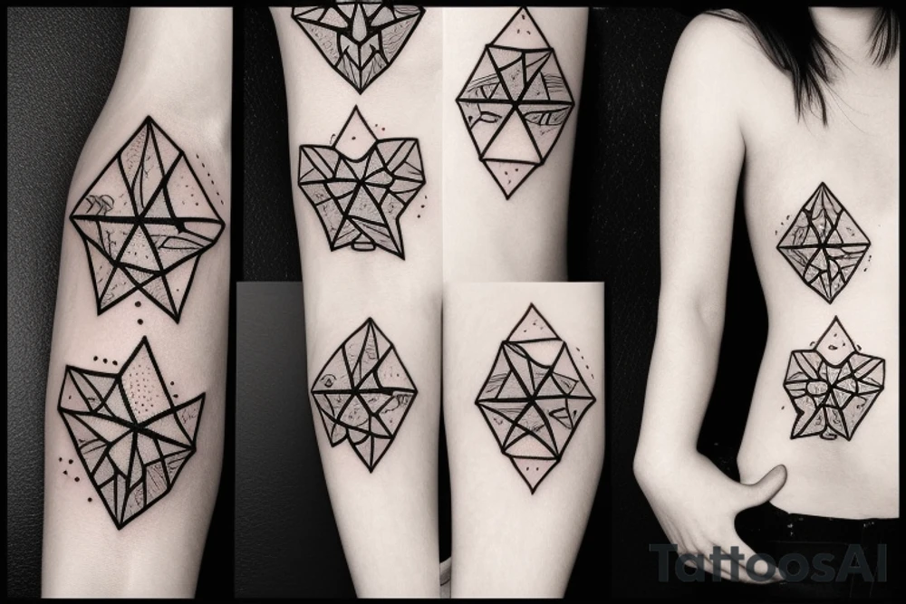 black geometric star tattoo idea