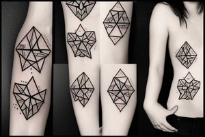 black geometric star tattoo idea