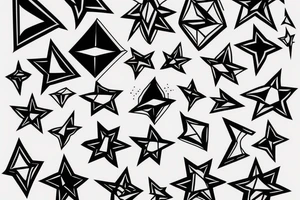 black geometric star tattoo idea