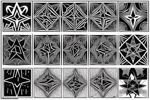 black geometric star tattoo idea