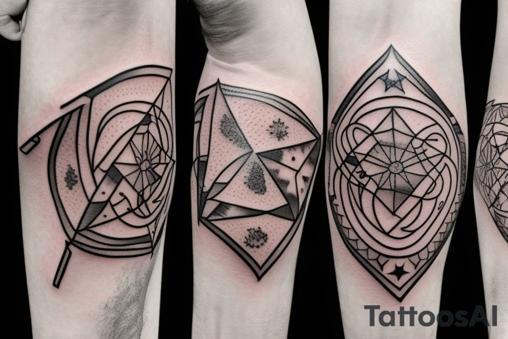 black geometric star tattoo idea