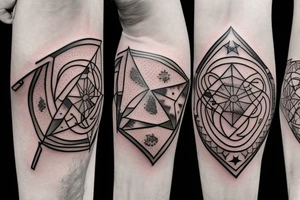 black geometric star tattoo idea