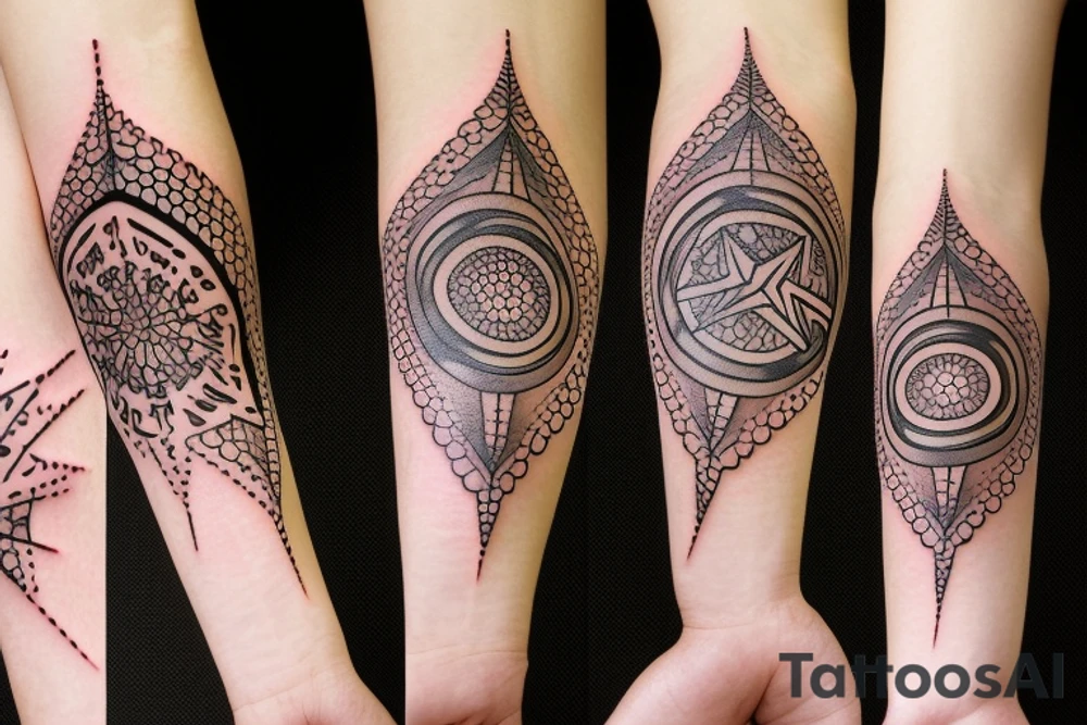 black geometric star tattoo idea