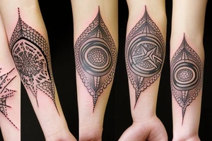 black geometric star tattoo idea