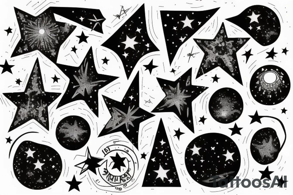 night sky stars tattoo idea