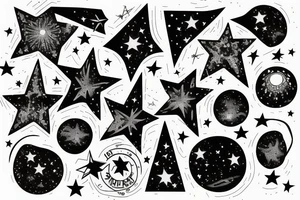 night sky stars tattoo idea