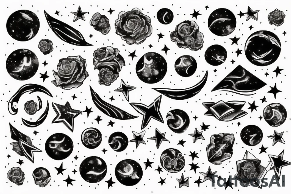 night sky stars tattoo idea
