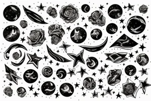 night sky stars tattoo idea