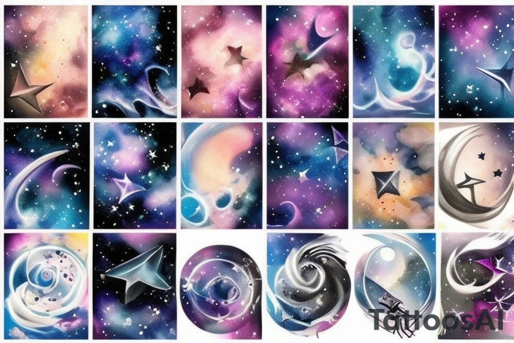 night sky stars tattoo idea