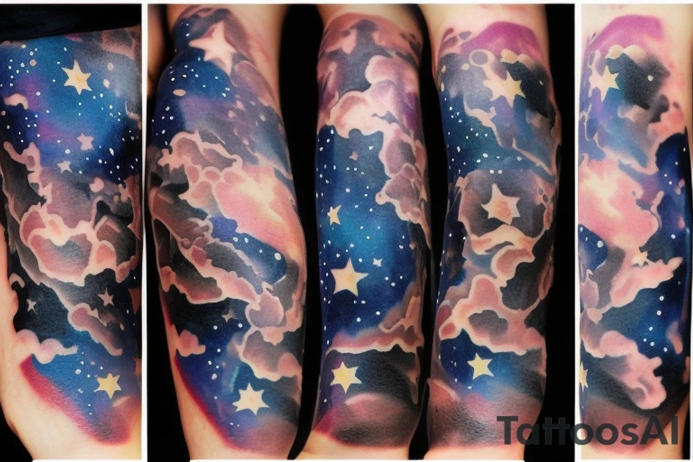 night sky stars tattoo idea