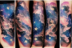 night sky stars tattoo idea
