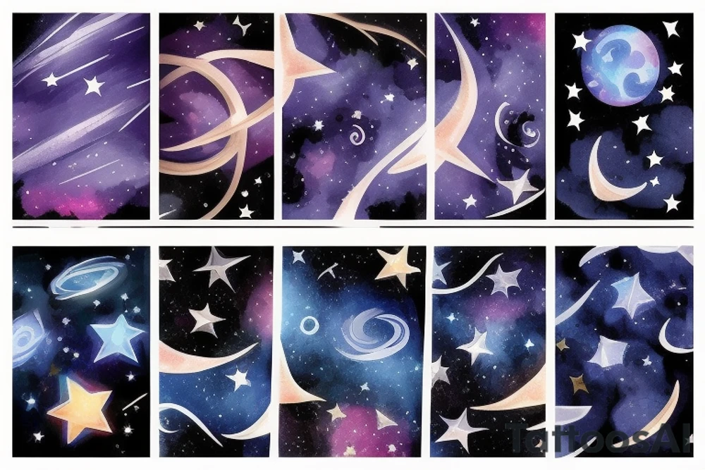 night sky connecting stars tattoo idea