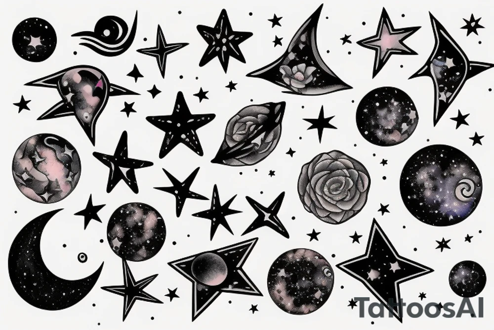 night sky connecting stars tattoo idea