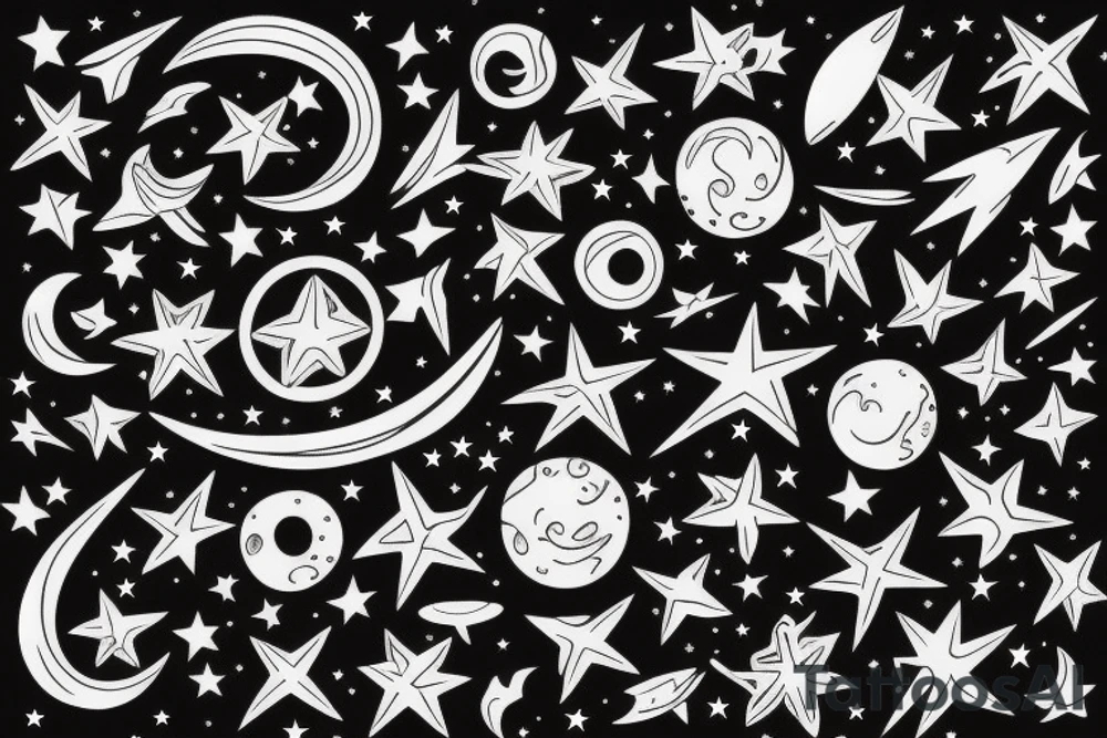 night sky connecting stars tattoo idea