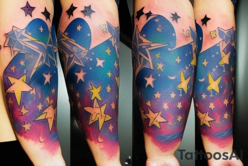 night sky connecting stars tattoo idea