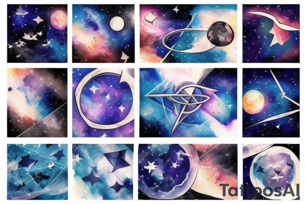 night sky connecting stars tattoo idea